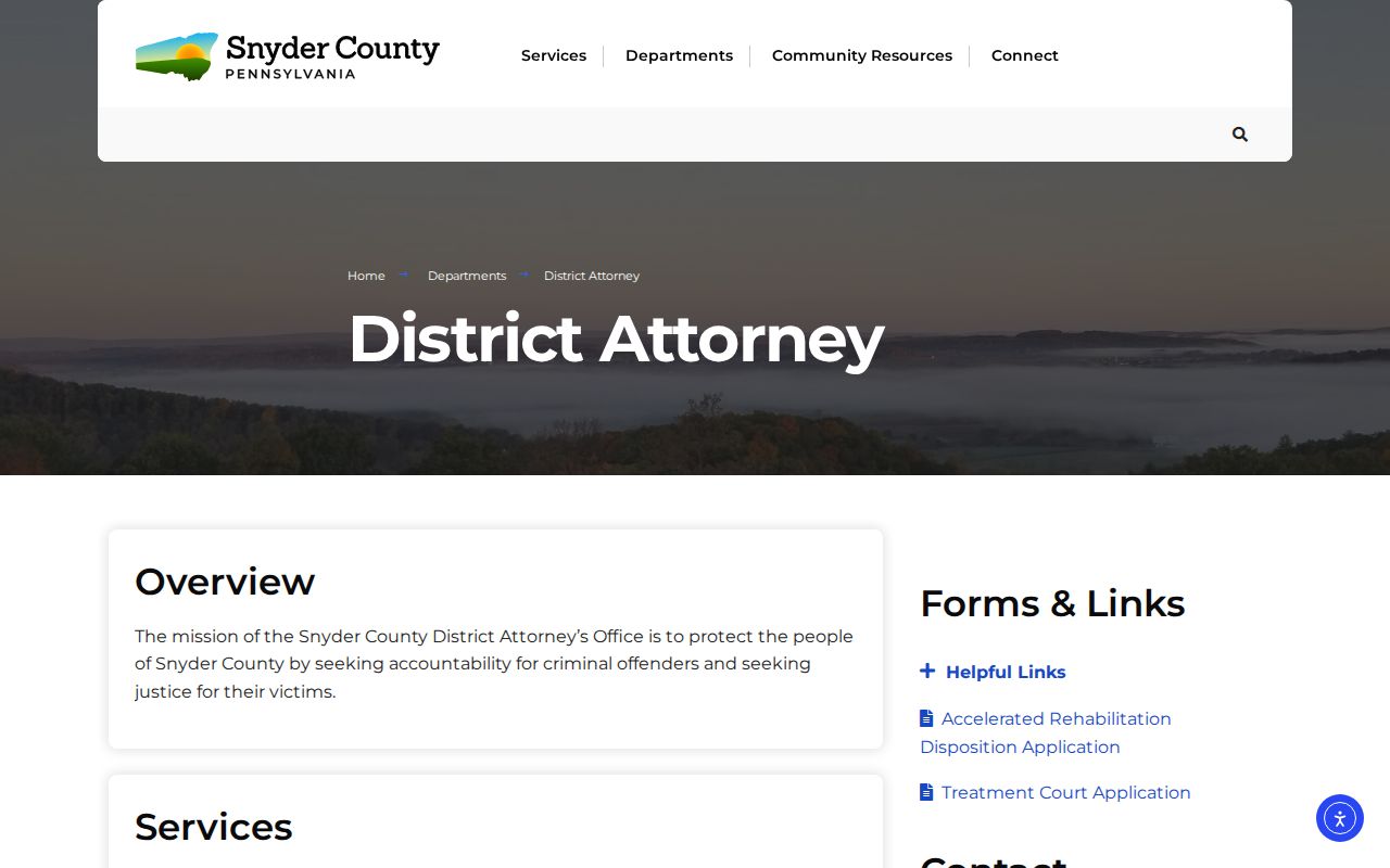 Snyder County criminal court case district attorney information