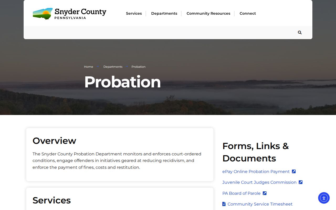 Snyder County criminal Treatment Court and probation records